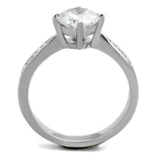 Load image into Gallery viewer, TK1822 - High polished (no plating) Stainless Steel Ring with AAA Grade CZ  in Clear