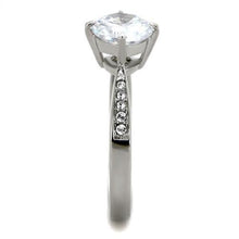 Load image into Gallery viewer, TK1822 - High polished (no plating) Stainless Steel Ring with AAA Grade CZ  in Clear