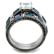 Load image into Gallery viewer, TK1829 - High polished (no plating) Stainless Steel Ring with AAA Grade CZ  in Clear