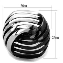 Load image into Gallery viewer, TK1843 - Two-Tone IP Black (Ion Plating) Stainless Steel Ring with No Stone