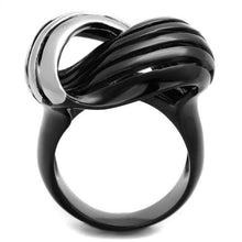 Load image into Gallery viewer, TK1843 - Two-Tone IP Black (Ion Plating) Stainless Steel Ring with No Stone