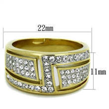 Load image into Gallery viewer, TK1845 - Two-Tone IP Gold (Ion Plating) Stainless Steel Ring with Top Grade Crystal  in Clear