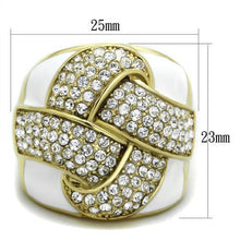 Load image into Gallery viewer, TK1848 - IP Gold(Ion Plating) Stainless Steel Ring with Top Grade Crystal  in Clear