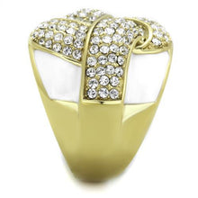 Load image into Gallery viewer, TK1848 - IP Gold(Ion Plating) Stainless Steel Ring with Top Grade Crystal  in Clear