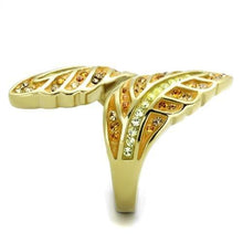 Load image into Gallery viewer, TK1849 - IP Gold(Ion Plating) Stainless Steel Ring with Top Grade Crystal  in Multi Color