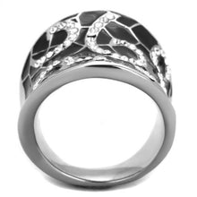 Load image into Gallery viewer, TK1853 - High polished (no plating) Stainless Steel Ring with Top Grade Crystal  in Clear