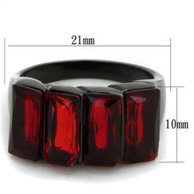 Load image into Gallery viewer, TK1854 - IP Black(Ion Plating) Stainless Steel Ring with Synthetic Synthetic Glass in Siam