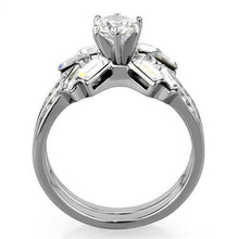 Load image into Gallery viewer, TK1856 - High polished (no plating) Stainless Steel Ring with AAA Grade CZ  in Clear