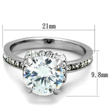 Load image into Gallery viewer, TK1859 - No Plating Stainless Steel Ring with AAA Grade CZ  in Clear