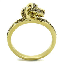 Load image into Gallery viewer, TK1874 - IP Gold(Ion Plating) Stainless Steel Ring with Top Grade Crystal  in Smoked Quartz