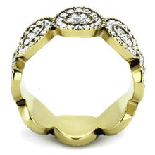 Load image into Gallery viewer, TK1875 - IP Gold(Ion Plating) Stainless Steel Ring with Top Grade Crystal  in Clear