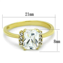 Load image into Gallery viewer, TK1876 - IP Gold(Ion Plating) Stainless Steel Ring with AAA Grade CZ  in Clear