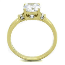 Load image into Gallery viewer, TK1877 - IP Gold(Ion Plating) Stainless Steel Ring with AAA Grade CZ  in Clear