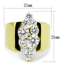 Load image into Gallery viewer, TK1879 - IP Gold(Ion Plating) Stainless Steel Ring with AAA Grade CZ  in Clear