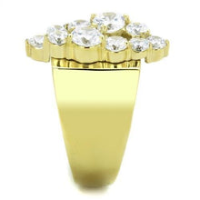 Load image into Gallery viewer, TK1879 - IP Gold(Ion Plating) Stainless Steel Ring with AAA Grade CZ  in Clear