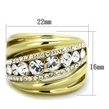 Load image into Gallery viewer, TK1880 - IP Gold(Ion Plating) Stainless Steel Ring with Top Grade Crystal  in Clear