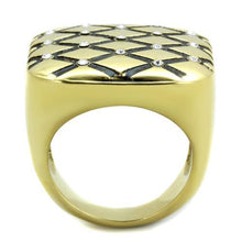 Load image into Gallery viewer, TK1886 - IP Gold(Ion Plating) Stainless Steel Ring with Top Grade Crystal  in Clear