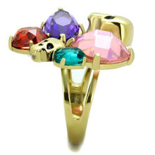 Load image into Gallery viewer, TK1888 - IP Gold(Ion Plating) Stainless Steel Ring with AAA Grade CZ  in Multi Color