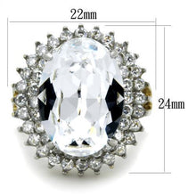 Load image into Gallery viewer, TK1894 - Two-Tone IP Gold (Ion Plating) Stainless Steel Ring with Top Grade Crystal  in Clear