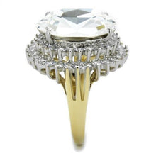 Load image into Gallery viewer, TK1894 - Two-Tone IP Gold (Ion Plating) Stainless Steel Ring with Top Grade Crystal  in Clear