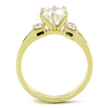 Load image into Gallery viewer, TK1898 - IP Gold(Ion Plating) Stainless Steel Ring with AAA Grade CZ  in Clear