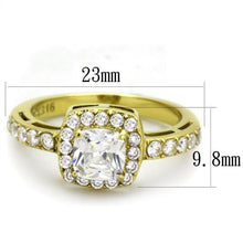 Load image into Gallery viewer, TK1899 - IP Gold(Ion Plating) Stainless Steel Ring with AAA Grade CZ  in Clear