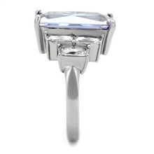 Load image into Gallery viewer, TK1904 - High polished (no plating) Stainless Steel Ring with AAA Grade CZ  in Light Amethyst