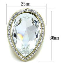 Load image into Gallery viewer, TK1905 - Two-Tone IP Gold (Ion Plating) Stainless Steel Ring with Top Grade Crystal  in Clear