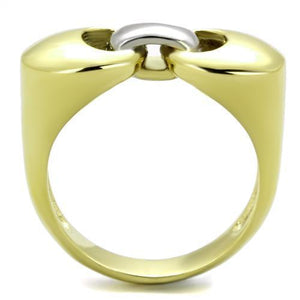 TK1915 - Two-Tone IP Gold (Ion Plating) Stainless Steel Ring with No Stone