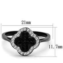 Load image into Gallery viewer, TK1917 - Two-Tone IP Black Stainless Steel Ring with Top Grade Crystal  in Jet