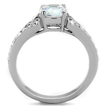 Load image into Gallery viewer, TK1918 - High polished (no plating) Stainless Steel Ring with AAA Grade CZ  in Clear