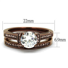 Load image into Gallery viewer, TK1919LC - IP Coffee light Stainless Steel Ring with AAA Grade CZ  in Clear