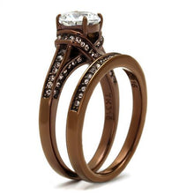 Load image into Gallery viewer, TK1919LC - IP Coffee light Stainless Steel Ring with AAA Grade CZ  in Clear