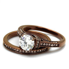 Load image into Gallery viewer, TK1919LC - IP Coffee light Stainless Steel Ring with AAA Grade CZ  in Clear