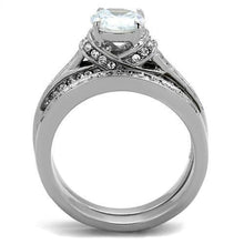 Load image into Gallery viewer, TK1919 - High polished (no plating) Stainless Steel Ring with AAA Grade CZ  in Clear