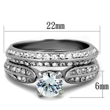 Load image into Gallery viewer, TK1920 - High polished (no plating) Stainless Steel Ring with AAA Grade CZ  in Clear