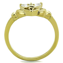 Load image into Gallery viewer, TK1926 - IP Gold(Ion Plating) Stainless Steel Ring with AAA Grade CZ  in Clear