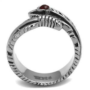 TK1967 - High polished (no plating) Stainless Steel Ring with Top Grade Crystal  in Siam