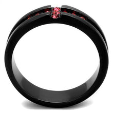 Load image into Gallery viewer, TK2017 - IP Black(Ion Plating) Stainless Steel Ring with Top Grade Crystal  in Rose