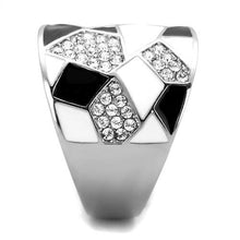 Load image into Gallery viewer, TK2024 - High polished (no plating) Stainless Steel Ring with Top Grade Crystal  in Clear