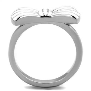 TK2028 - High polished (no plating) Stainless Steel Ring with Epoxy  in White