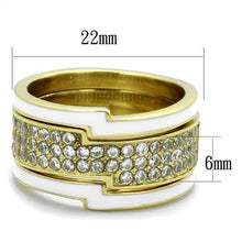 Load image into Gallery viewer, TK2035 - IP Gold(Ion Plating) Stainless Steel Ring with AAA Grade CZ  in Clear