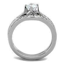 Load image into Gallery viewer, TK2039 - High polished (no plating) Stainless Steel Ring with AAA Grade CZ  in Clear