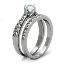 Load image into Gallery viewer, TK2039 - High polished (no plating) Stainless Steel Ring with AAA Grade CZ  in Clear