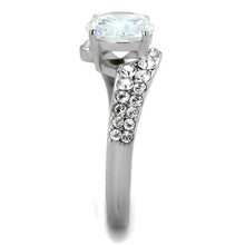 Load image into Gallery viewer, TK2040 - High polished (no plating) Stainless Steel Ring with AAA Grade CZ  in Clear