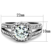 Load image into Gallery viewer, TK2043 - High polished (no plating) Stainless Steel Ring with AAA Grade CZ  in Clear