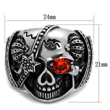 Load image into Gallery viewer, TK2061 - High polished (no plating) Stainless Steel Ring with Top Grade Crystal  in Orange