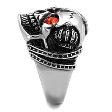 Load image into Gallery viewer, TK2061 - High polished (no plating) Stainless Steel Ring with Top Grade Crystal  in Orange