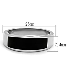 Load image into Gallery viewer, TK2062 - High polished (no plating) Stainless Steel Ring with Epoxy  in Jet