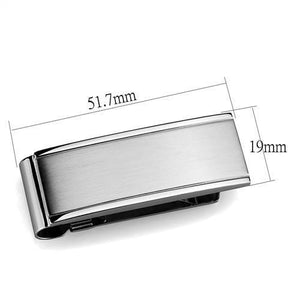 TK2070 - High polished (no plating) Stainless Steel Money clip with No Stone